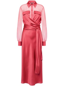 Red Silk Shirt Dress