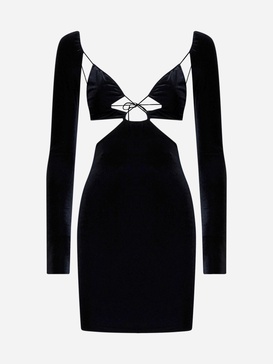 Azhar Velvet Cut-outs Mini Dress