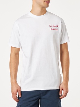 Man T-shirt With St. Barth Habituè Embroidery