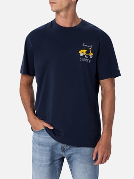 Man T-shirt With Vespa Placed Print And Embroidery | Vespa Special Edition