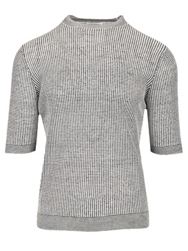 R Neck Shirt Puntoriso Blu Bianco