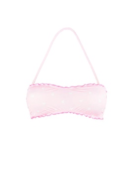 Bandeau Top With Hearts Print