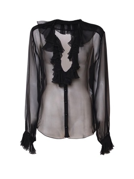Ruffle Collar Chiffon Blouse