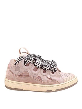 Curb Sneakers In White And Pink Leather