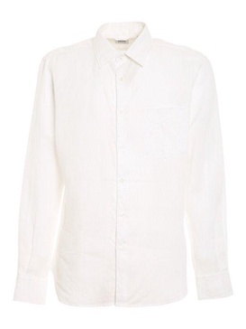 Linen shirt with patch pocket