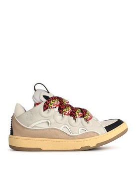 Curb White Leather Blend Sneakers