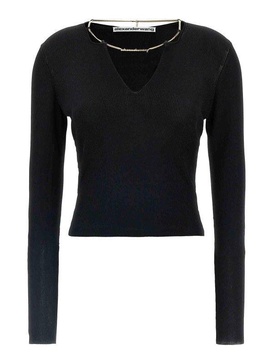 Gold Nameplate Chain Sweater