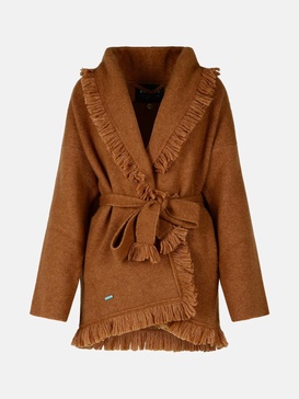 'FINEST' BROWN CASHMERE BLEND CARDIGAN