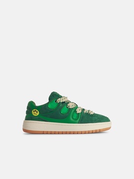 'SKATE' GREEN LEATHER SNEAKERS