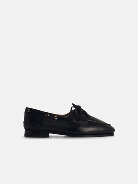 'PATHY' BLACK LEATHER LOAFERS
