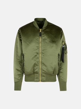 'FLIGHT' GREEN NYLON BOMBER JACKET
