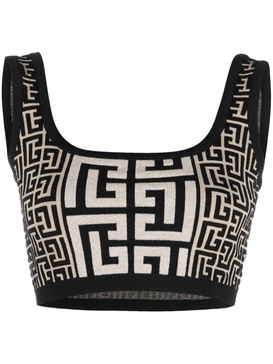Monogram jacquard crop top