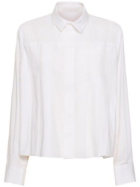 Cotton blend poplin shirt
