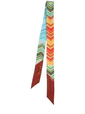 Printed silk bandeau scarf