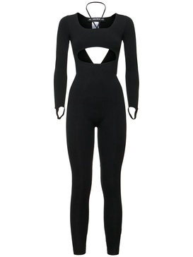 Sculpting jersey cut-out jumpsuit