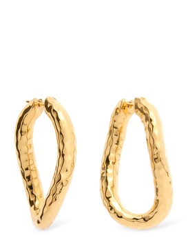 Big hammered hoop earrings