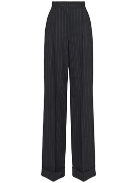 High waist pinstripe flared pants