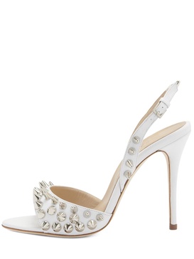 100mm Leather sandals w/ spikes