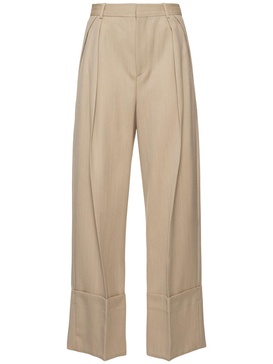Wide leg turn-up pants