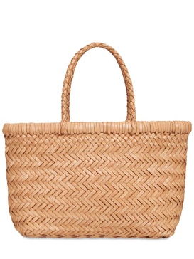 Mini Flat Gora leather basket bag