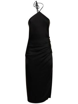 Hansel halter neck satin midi dress