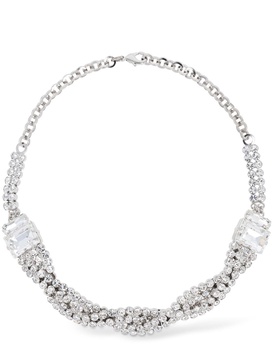 Crystal braid collar necklace