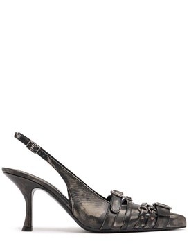 85mm Brandan leather slingback pumps