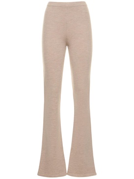 Wool blend knit straight pants