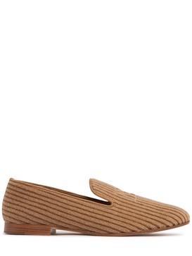 10mm Striped velvet loafers