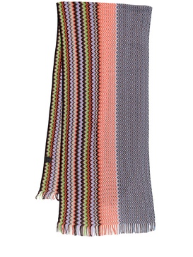 Embroidered jacquard scarf