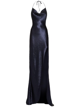 Shiny side slit maxi dress