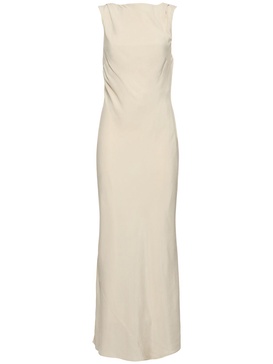Draped cowl midi dress