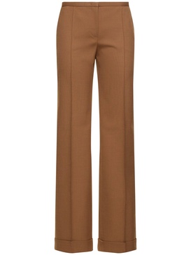 Tropical wool blend straight pants