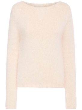 Back heart cut out fluffy sweater