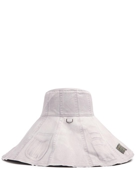 Tromp l'oeil lace print canvas hat