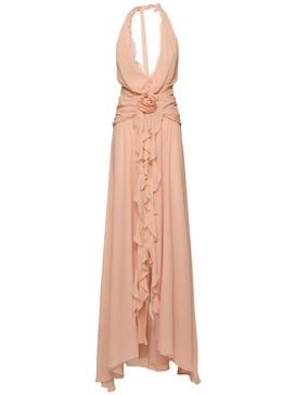Draped georgette dress