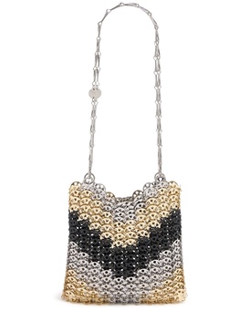 Metallic disc shoulder bag