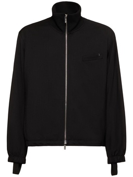 Zip-up wool bomber jacket