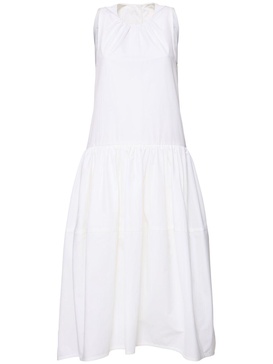 Cotton poplin midi dress