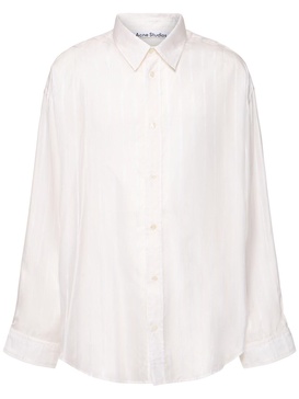 Setar logo stiped cupro shirt