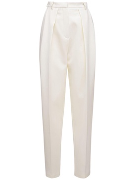 Wool & silk straight leg pants
