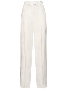 Jagger logo jacquard satin wide pants