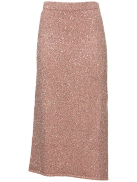 Milos sequined knit midi skirt