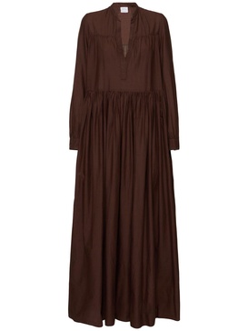 Cotton muslin draped long dress