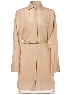 Brioso cotton & silk striped mini dress