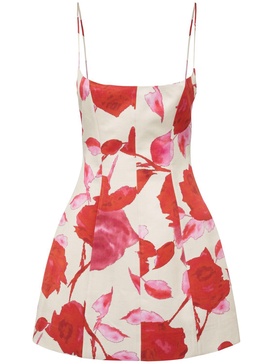 Printed satin mini dress