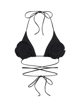 3D flower tech triangle bikini top