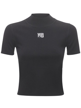 Logo patch stretch jersey t-shirt