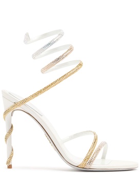 105mm Satin & crystal sandals
