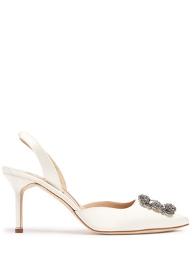 70mm Hangisi satin slingback pumps